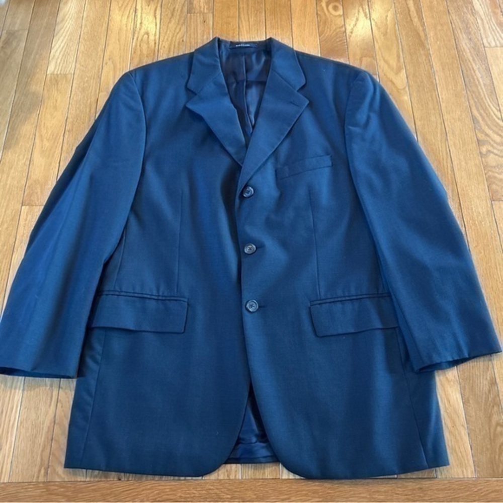 Chaps Ralph Lauren Single Breasted Suit Blazer Sport Jacket Navy Blue Mens sz 41